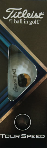 Titleist Tour Speed Golf Balls - Delaveaga Tree Logo - Sleeve, 3 balls